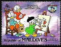 Maldives 1984 Walt Disney Portraits Donald 4 L Multicolor Scott 1041
